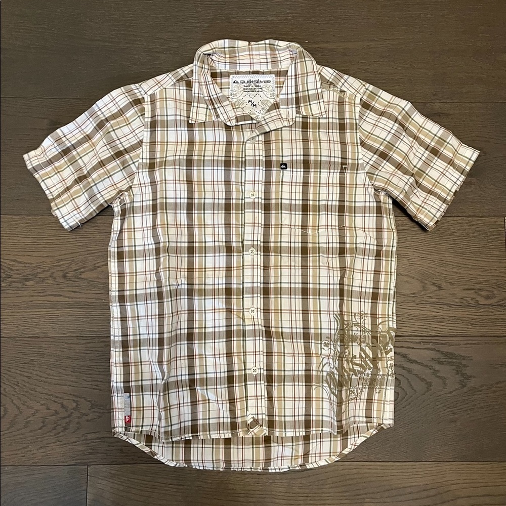 Quick silver boys dress shirt sz 10 brand new